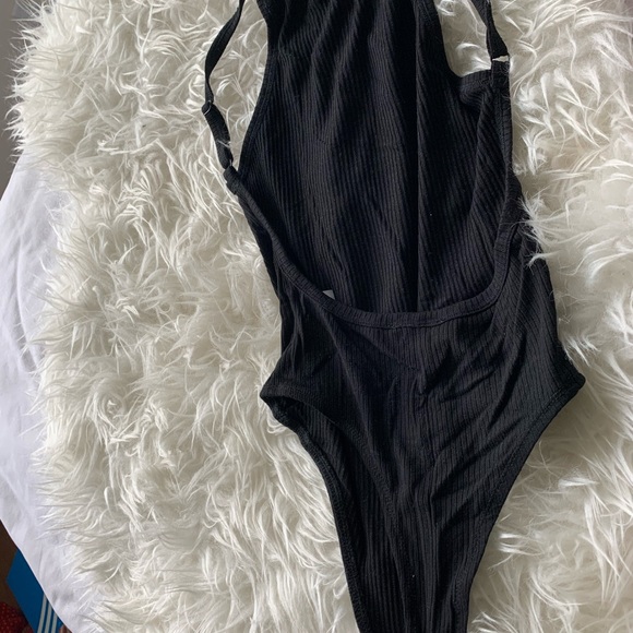 One piece backless thong cut jump suit black - Picture 1 of 2